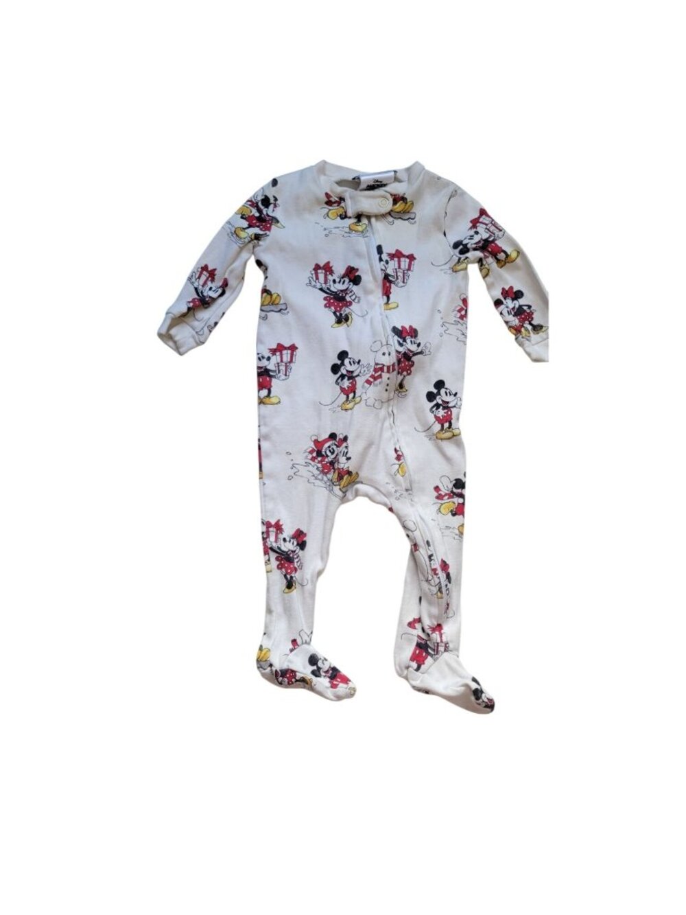 Pottery Barn Kids Disney Mickey Mouse Holiday Organic Cotton Pajama footed